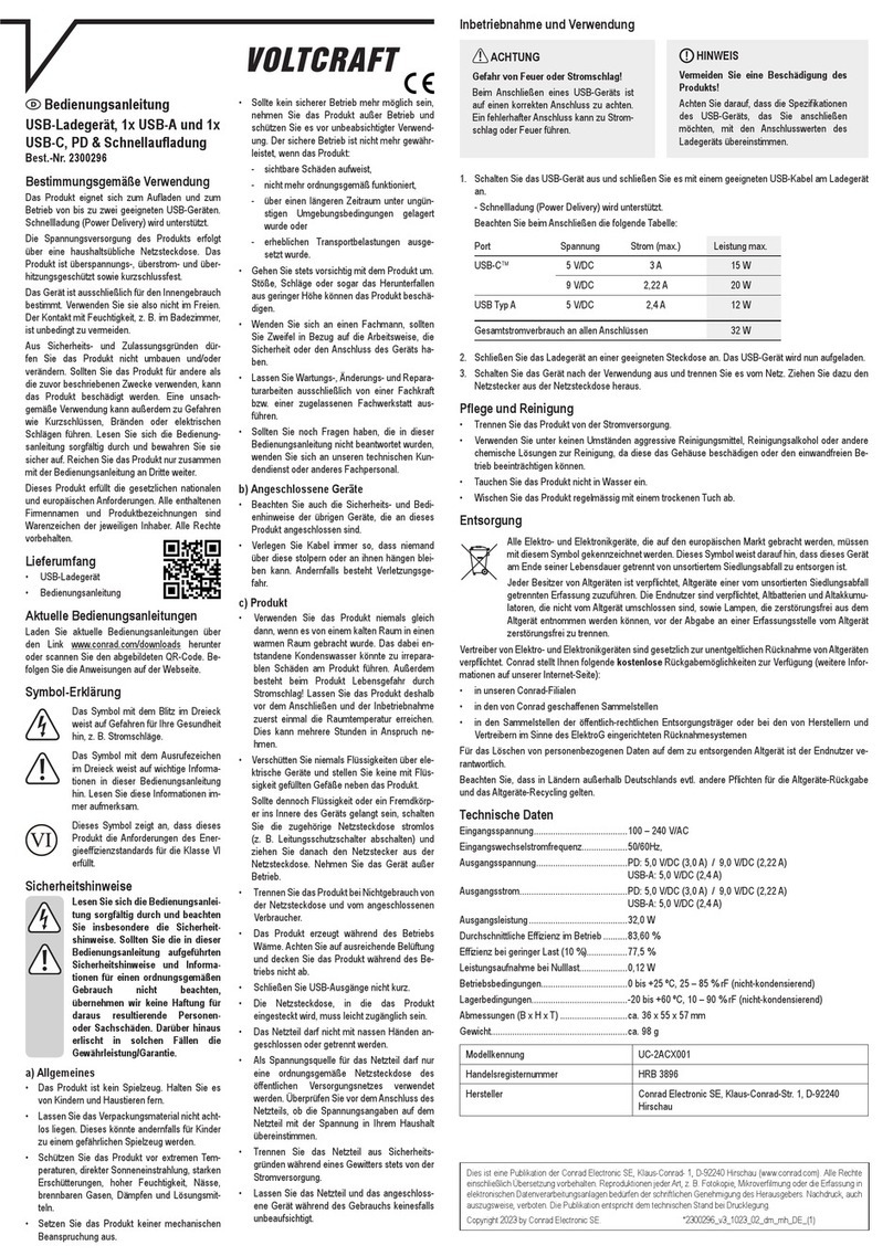 VOLTCRAFT 2300296 User manual