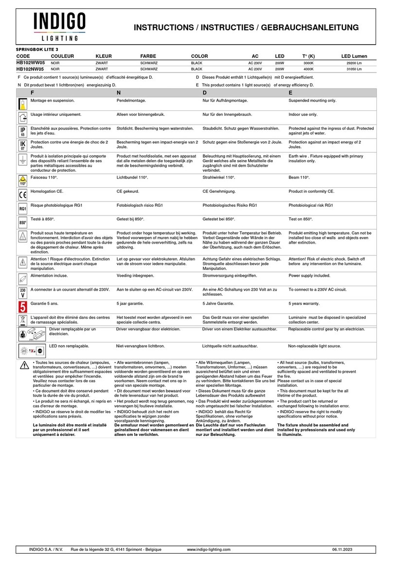 Indigo SPRINGBOK LITE 3 instructions