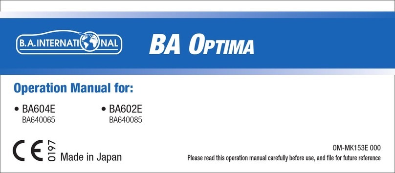B.A. International BA604E Operation manual