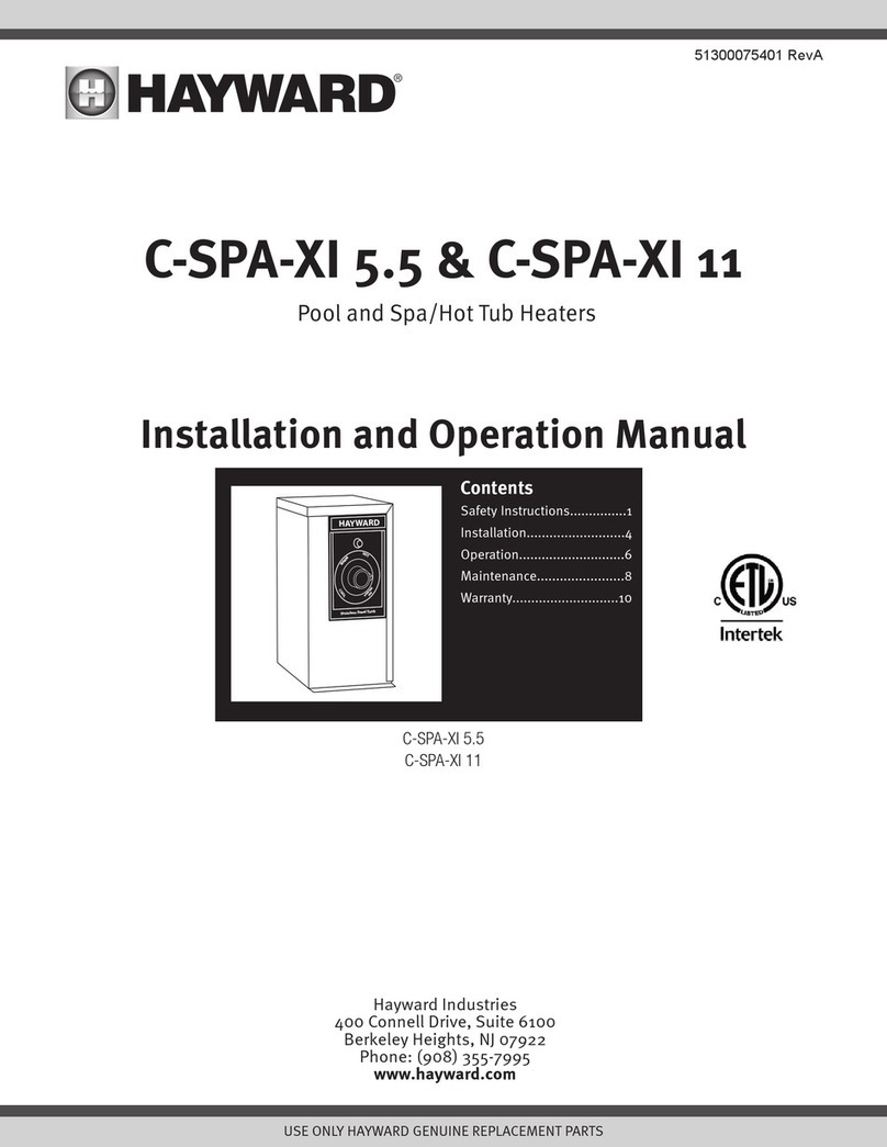 Hayward C-SPA-XI 5.5 Installation and operation manual