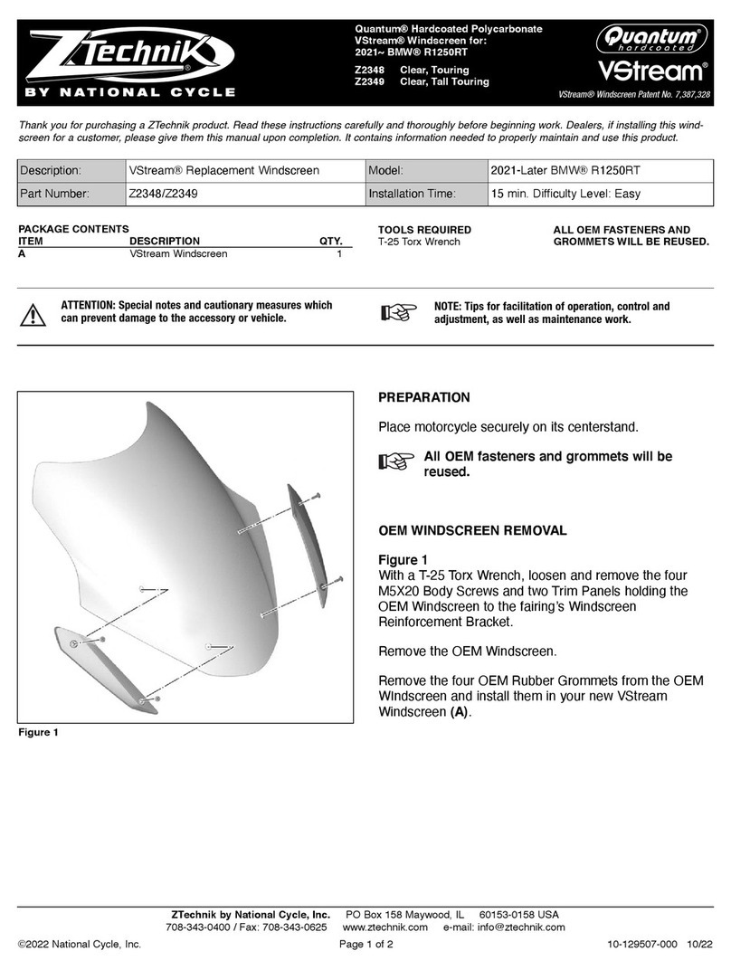 National Cycle ZTechnik VStream Z2348 User manual National Cycle ZTechnik VStream Z2348 User manual