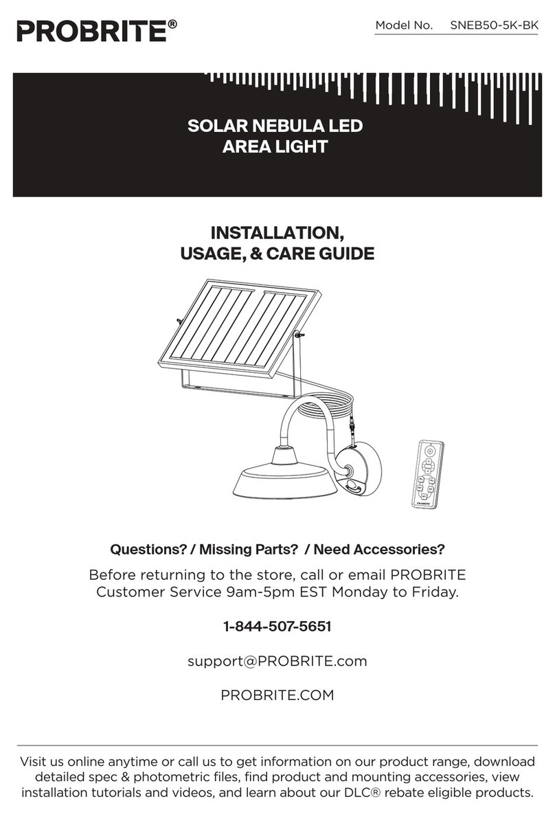 Probrite SNEB 50 INSTALLATION, USAGE, & CARE GUIDE