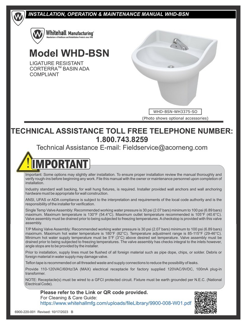 Whitehall WHD-BSN Installation, operation & maintenance manual Whitehall WHD-BSN Installation, operation & maintenance manual