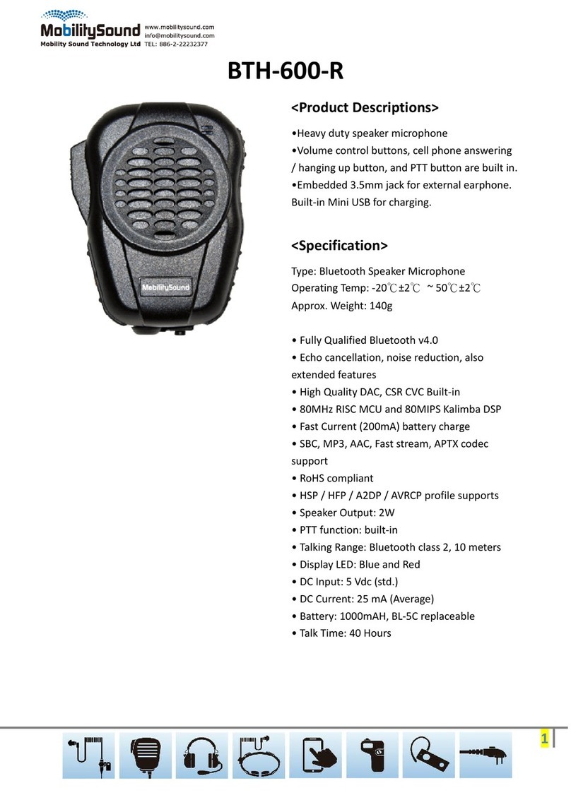 Mobility Sound BTH-600R quick start guide