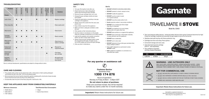 Gasmate TRAVELMATE II manual