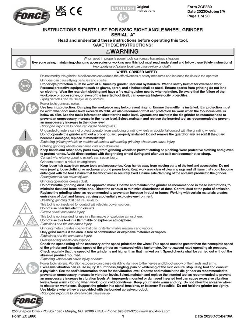 Sioux Tools Force 5285C Operation manual