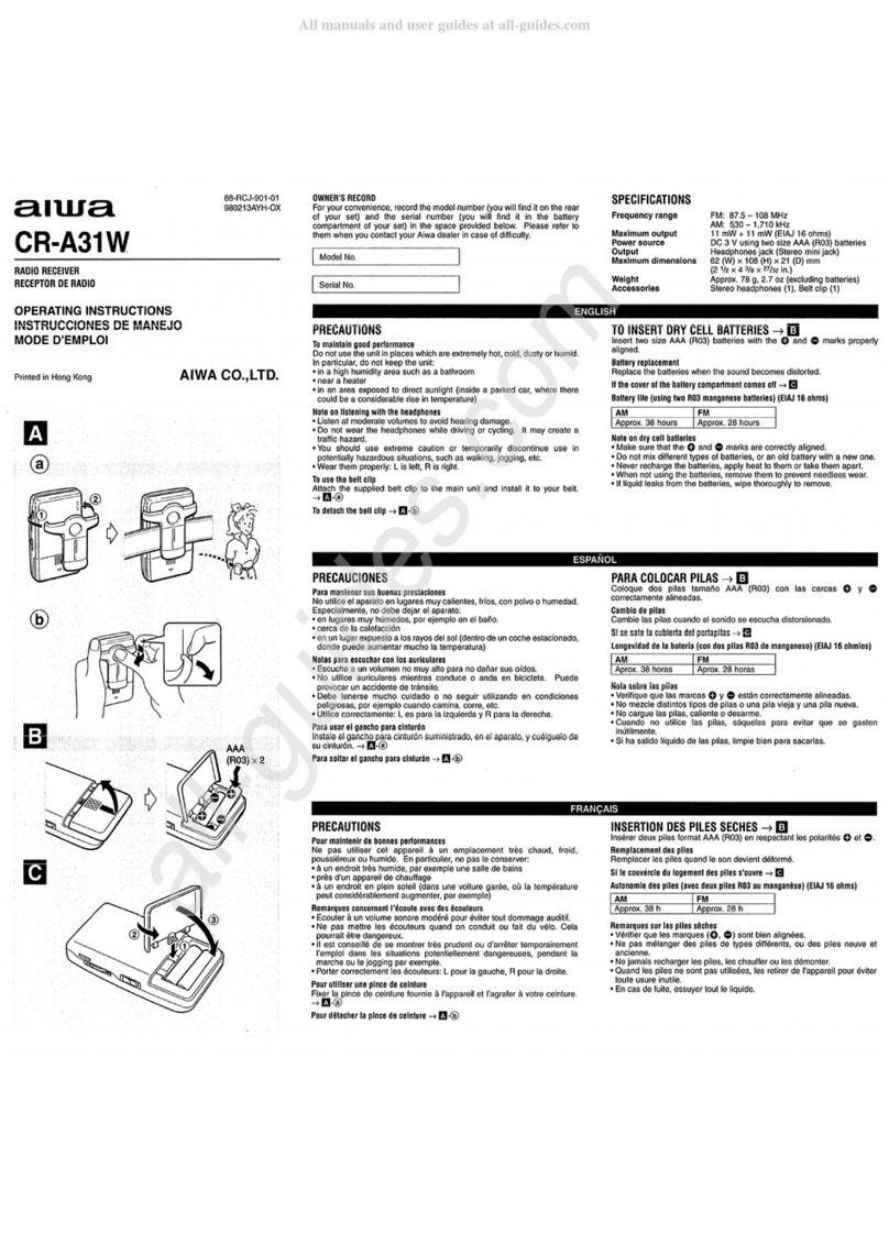 Aiwa CR-A31W operating instructions