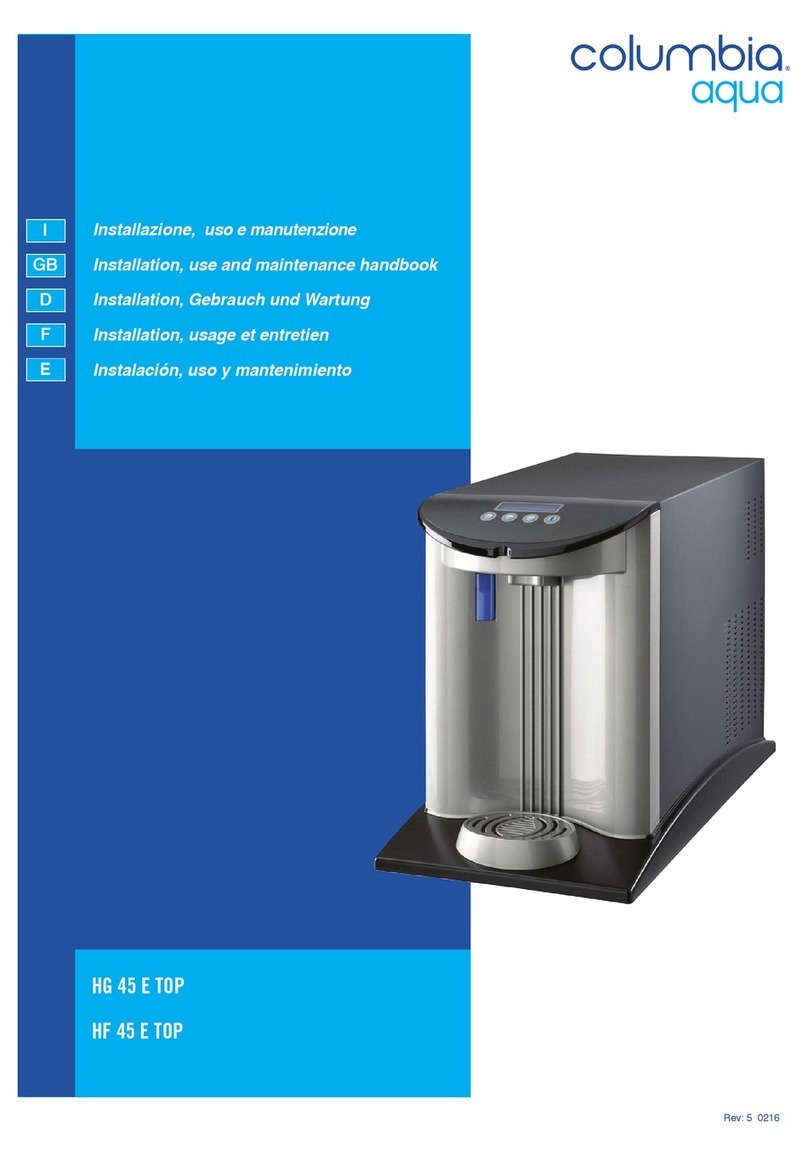 Columbia aqua HG 45 E TOP Installation, use and maintenance handbook Columbia aqua HG 45 E TOP Installation, use and maintenance handbook