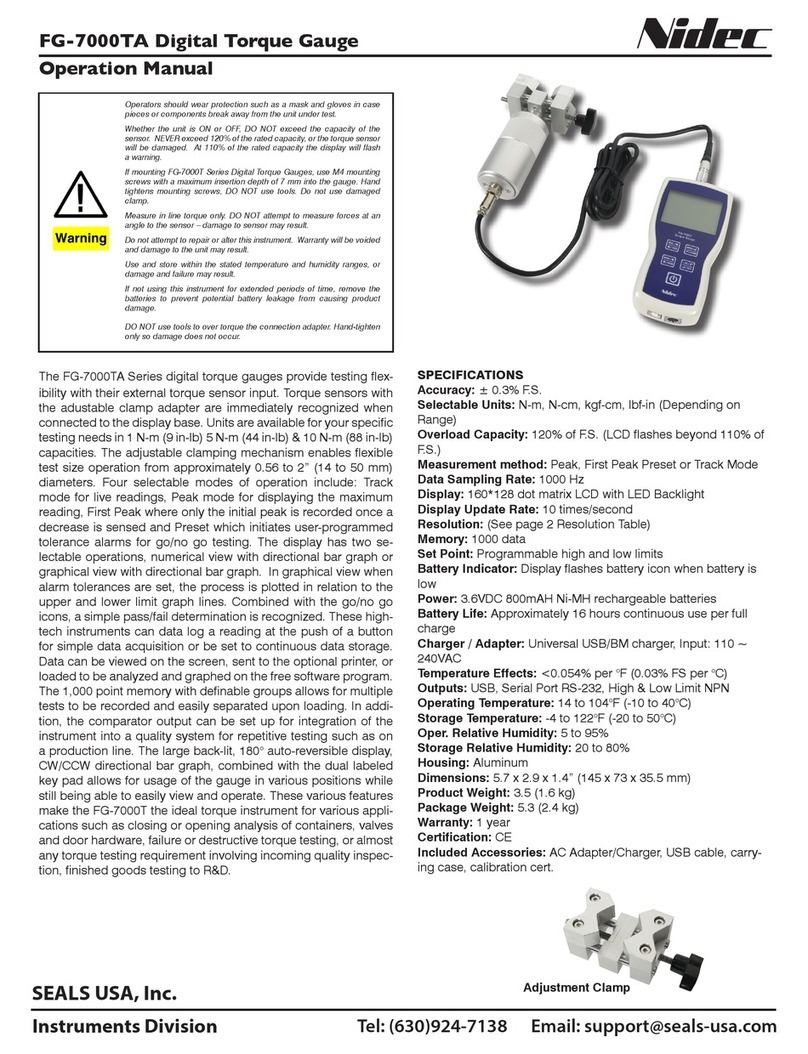 Seals Nidec FG-7000TA Operation manual