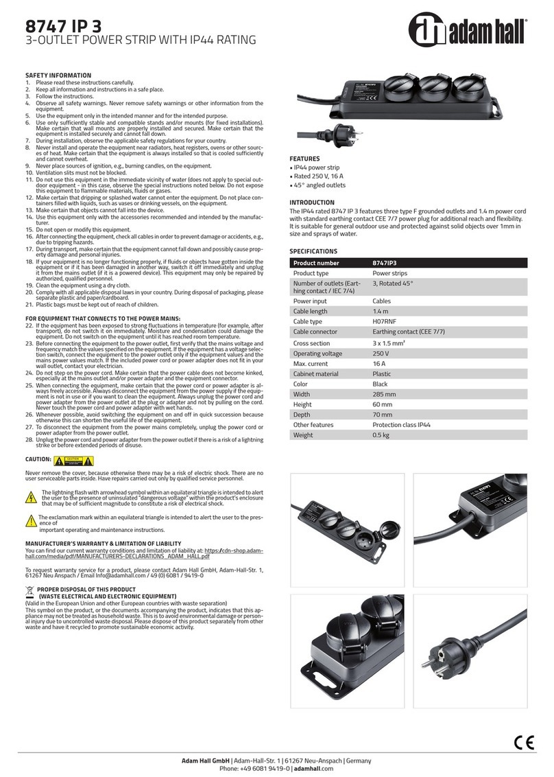 Adam Hall 8747 IP 3 manual