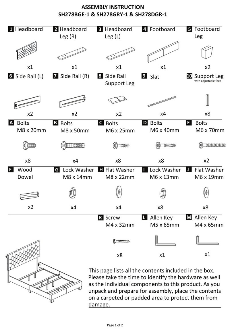 ROOMS TO GO Tubae SH278BGE-1 Assembly instruction ROOMS TO GO Tubae SH278BGE-1 Assembly instruction