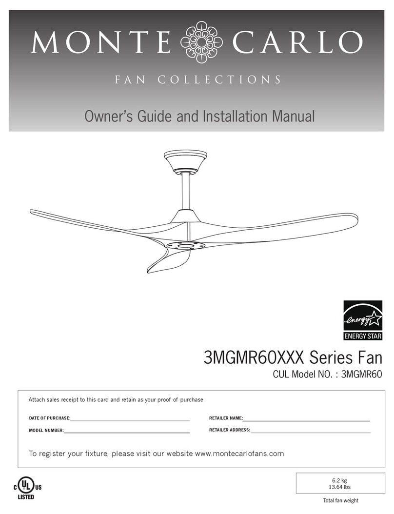 Monte Carlo Fan Company Maverick 3MGMR60 Series Owner's guide and installation manual