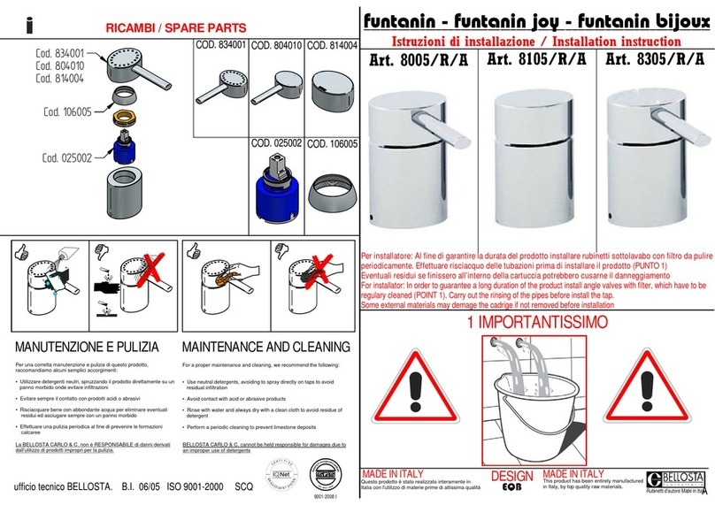 RUBINETTERIE BELLOSTA FUNTANIN BIJOUX 8005/R/A Installation instruction