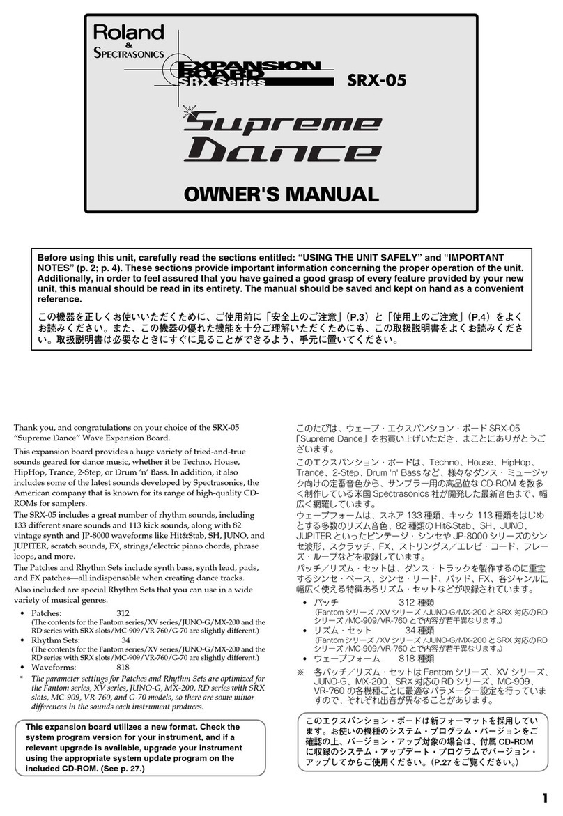 Roland SPECTRASONICS SRX Series User manual