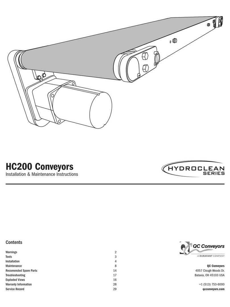 QC Conveyors HYDROCLEAN Series Installation & maintenance instructions
