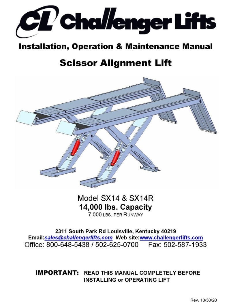 Challenger Lifts SX14-ER Installation, operation & maintenance manual