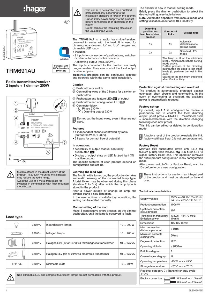 hager TRM691AU manual