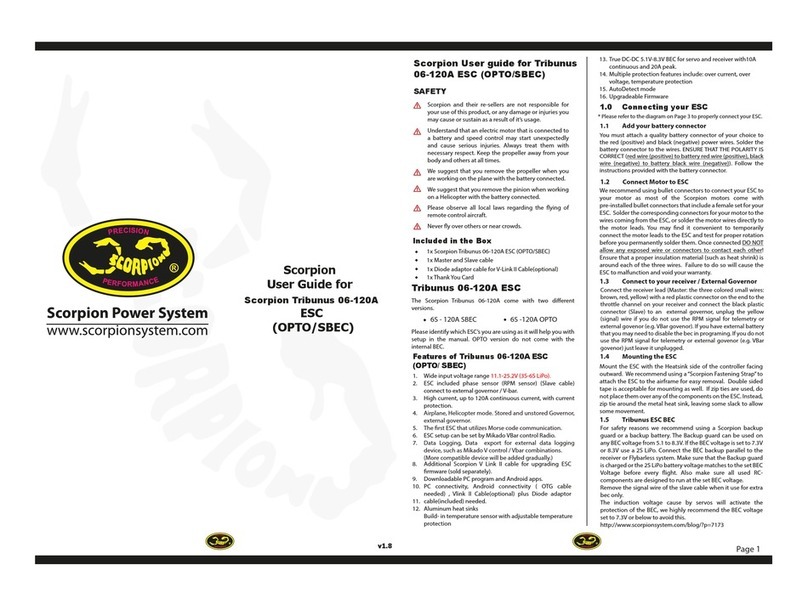 Scorpion Power System Tribunus 06-120A ESC User manual