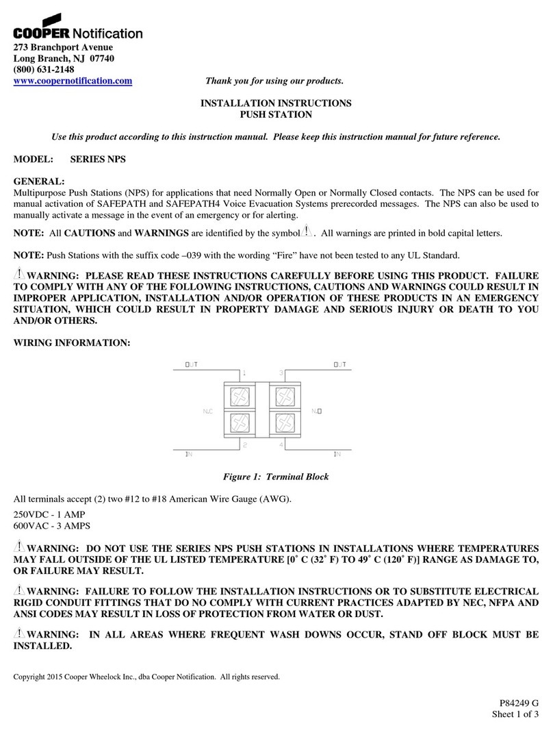 Cooper Wheelock NPS-R-031 installation instructions