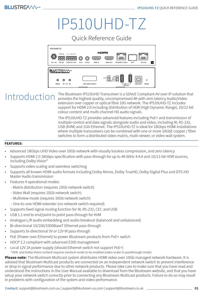 Blu Stream IP510UHD-TZ User manual