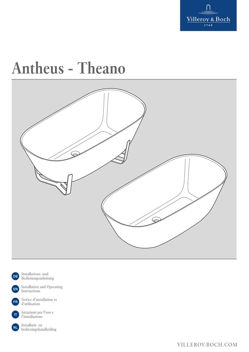 Villeroy & Boch Theano UBQ170ANH7F200V-01 Installation and operating instructions Villeroy & Boch Theano UBQ170ANH7F200V-01 Installation and operating instructions