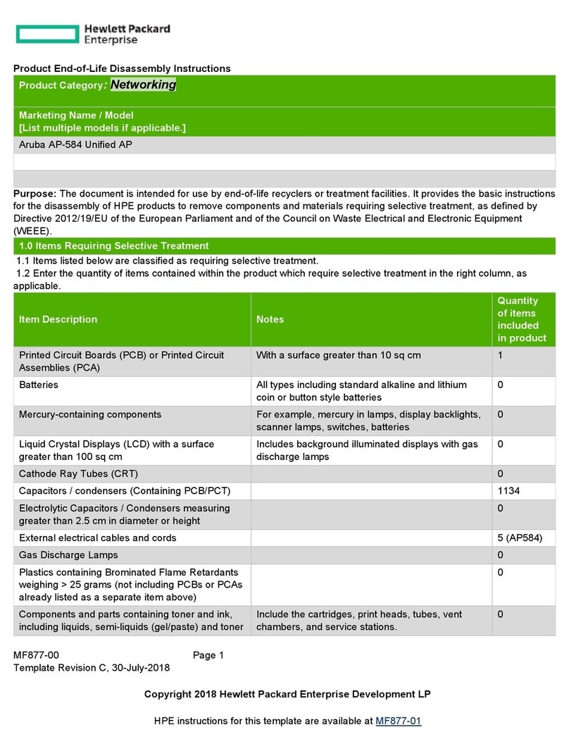 HPE Aruba AP-584 Product End-of-Life Disassembly Instructions HPE Aruba AP-584 Product End-of-Life Disassembly Instructions