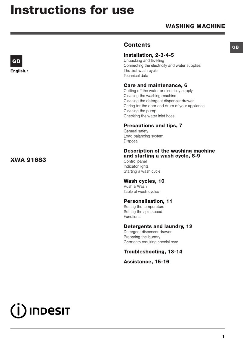 Indesit XWA 91683 User manual