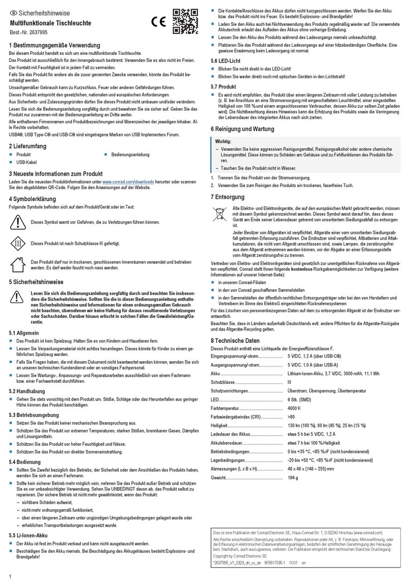 Conrad 2637995 User manual