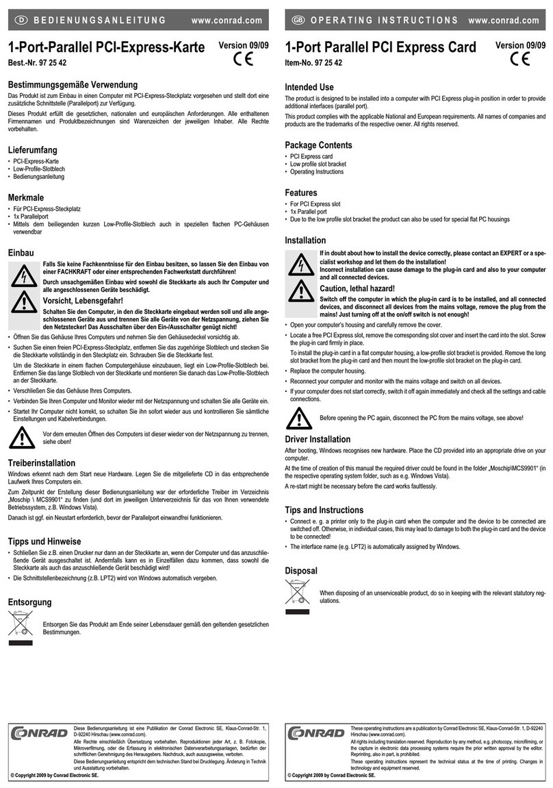 Conrad 97 25 42 operating instructions Conrad 97 25 42 operating instructions