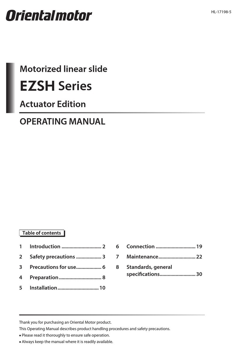 Oriental motor EZSH Series operating manual