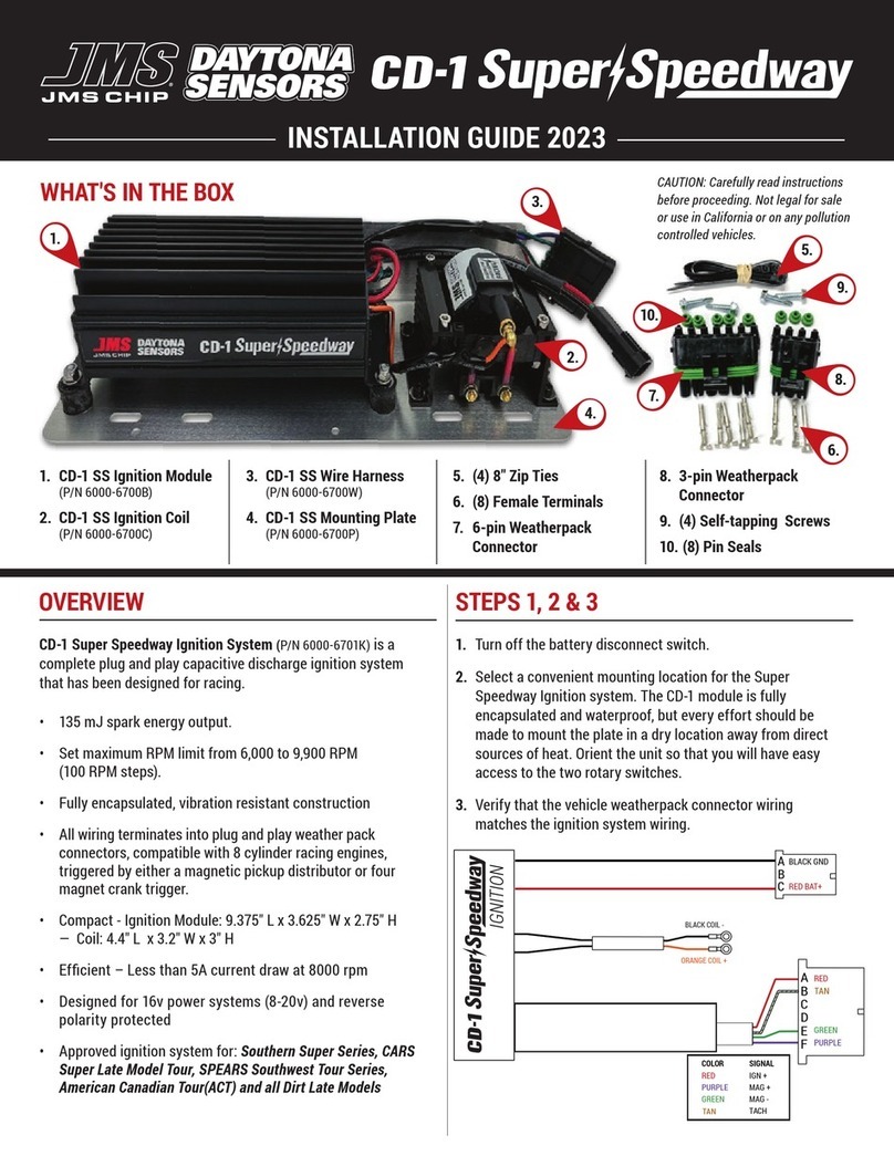 JMS DAYTONA SENSORS Super Speedway CD-1 installation guide