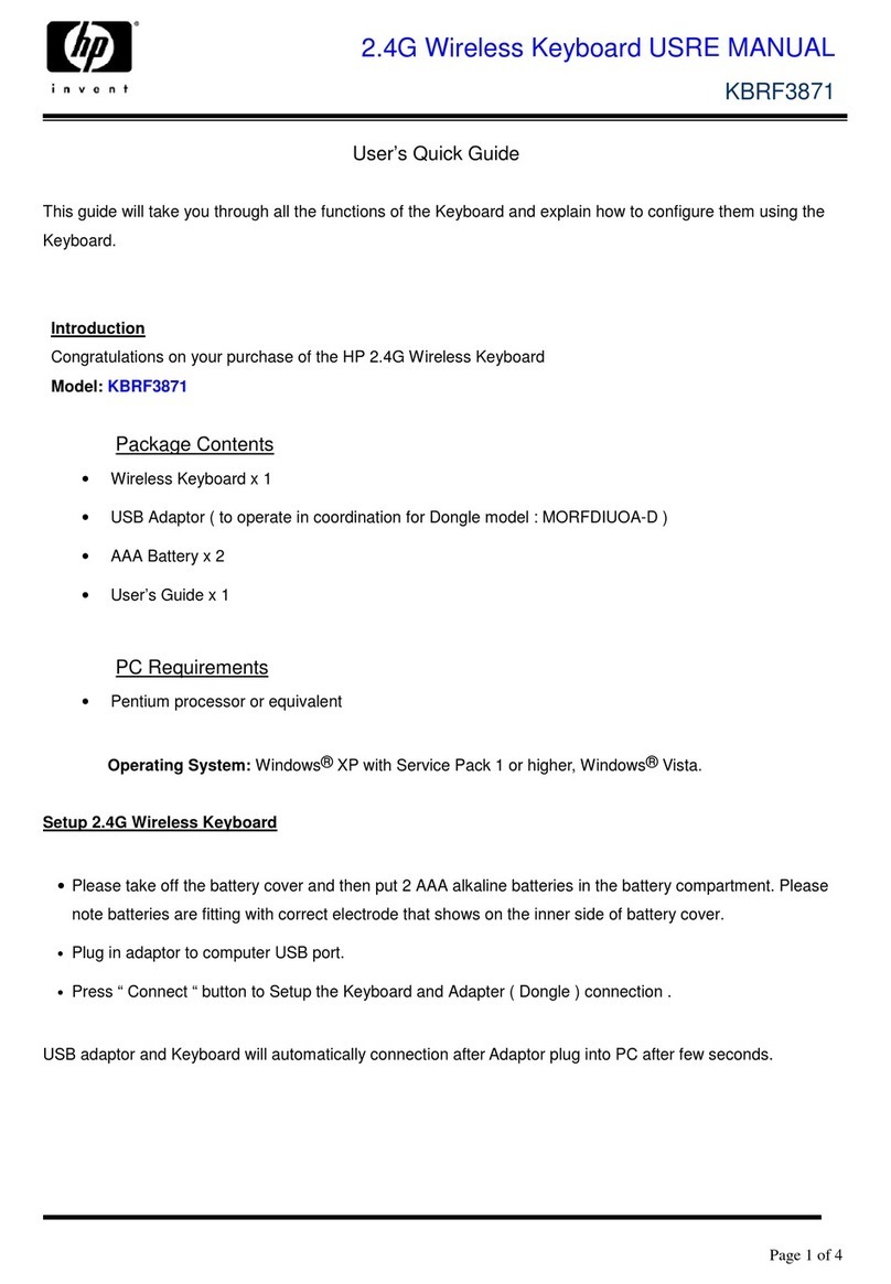 HP KBRF3871 User manual HP KBRF3871 User manual