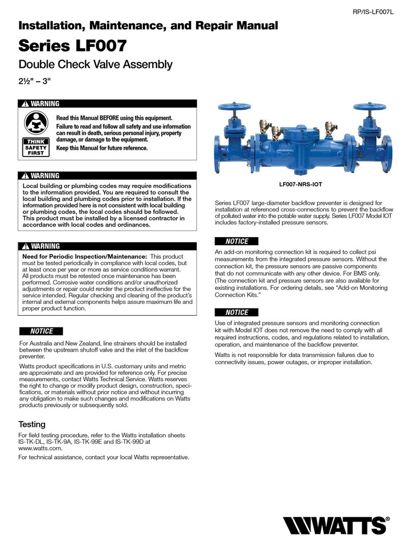 Watts LF007 Series Operating instructions