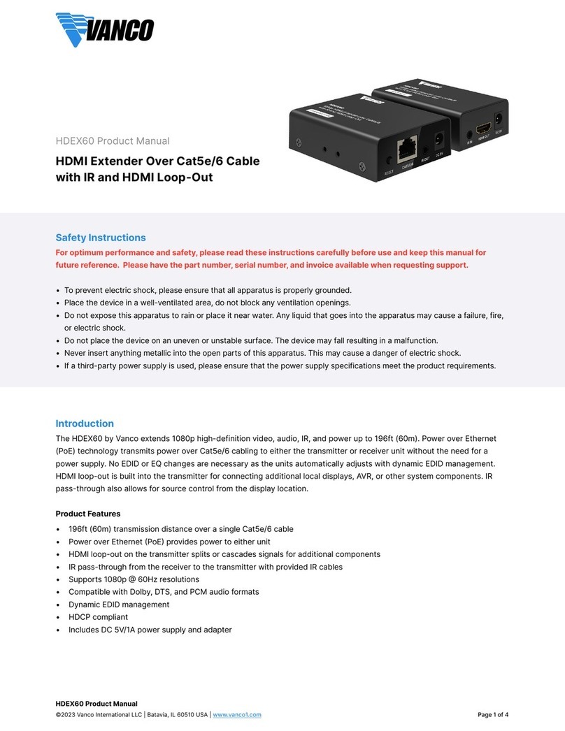 Vanco HDEX60 User manual