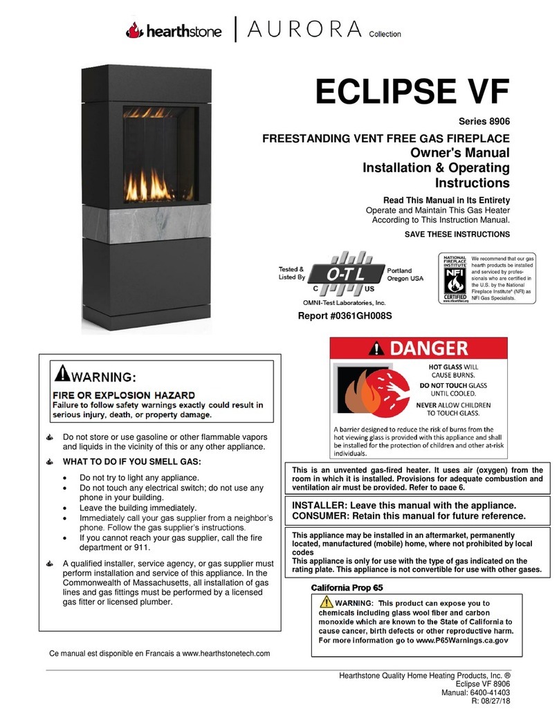HearthStone AURORA ECLIPSE VF 8906 Series owner's manual