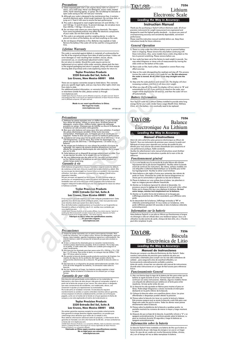 Taylor 7356 User manual