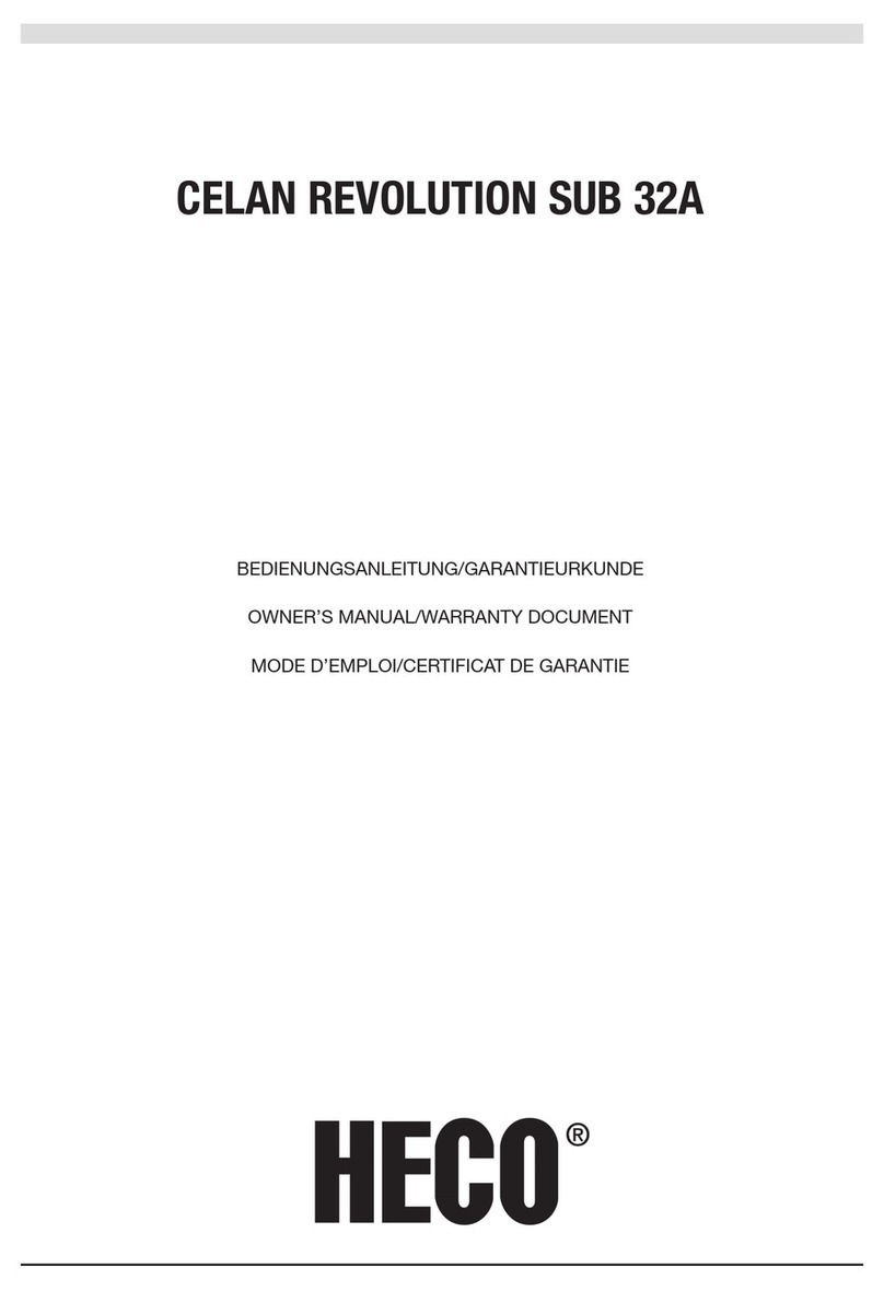Heco CELAN REVOLUTION SUB 32A Owner's manual/warranty document