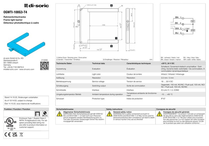 Di-soric OGWTI-100G3-T4 manual