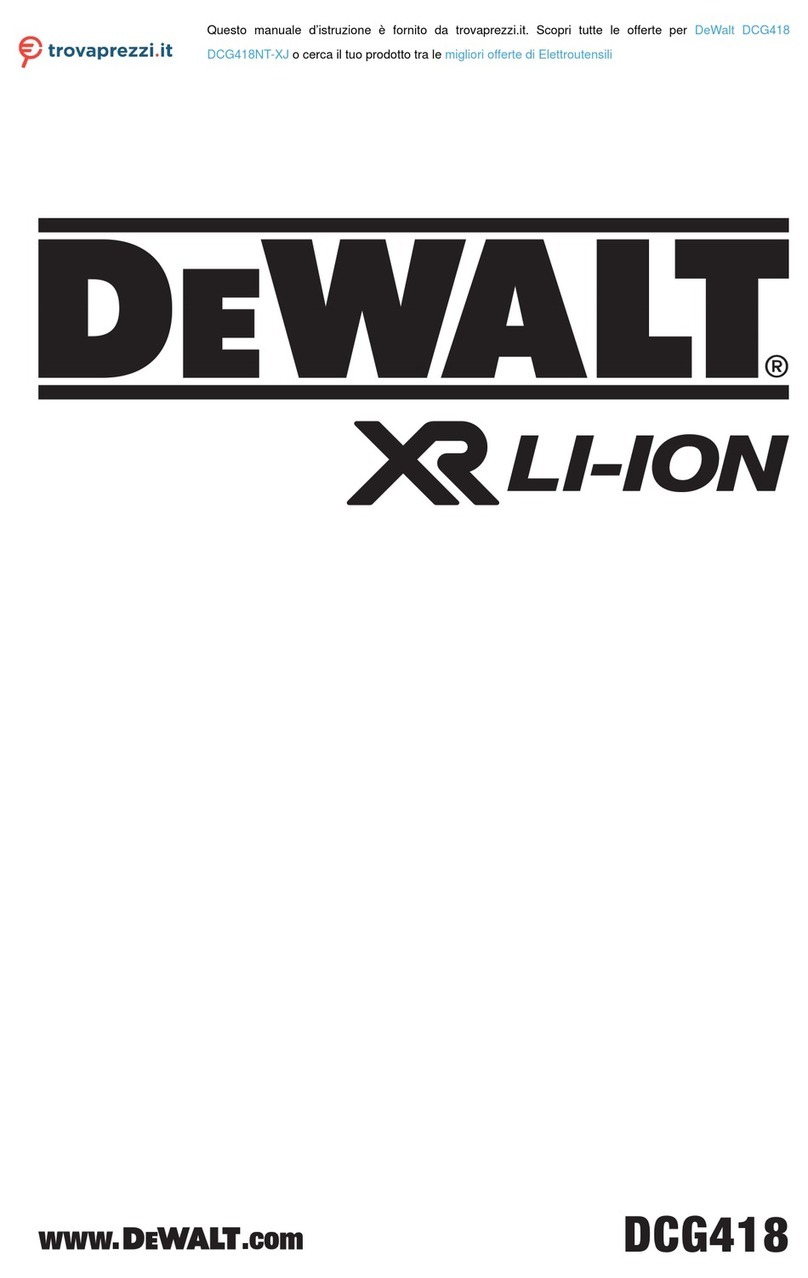 DeWalt XR LI-ION DCG418 User manual DeWalt XR LI-ION DCG418 User manual