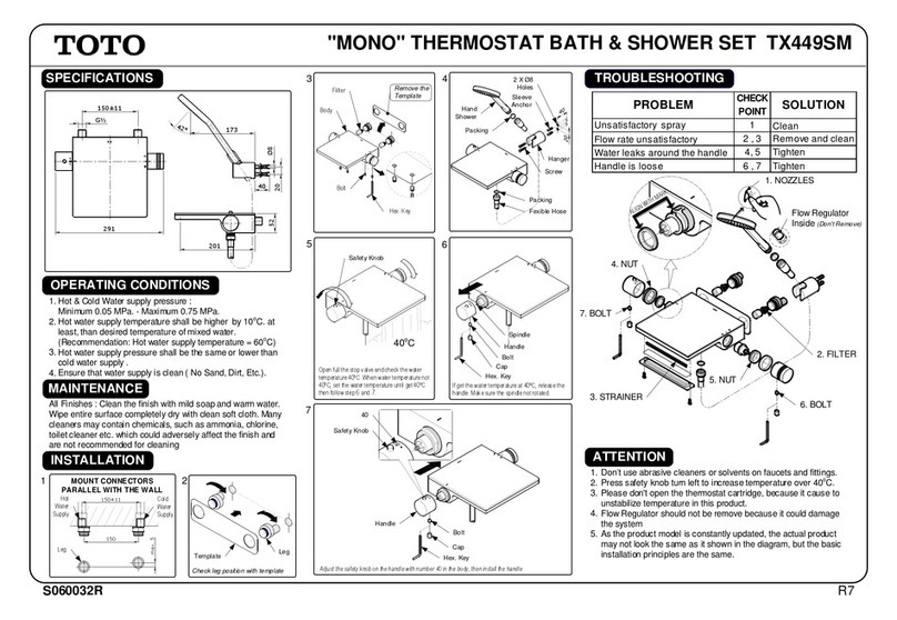 Toto MONO TX449SM manual