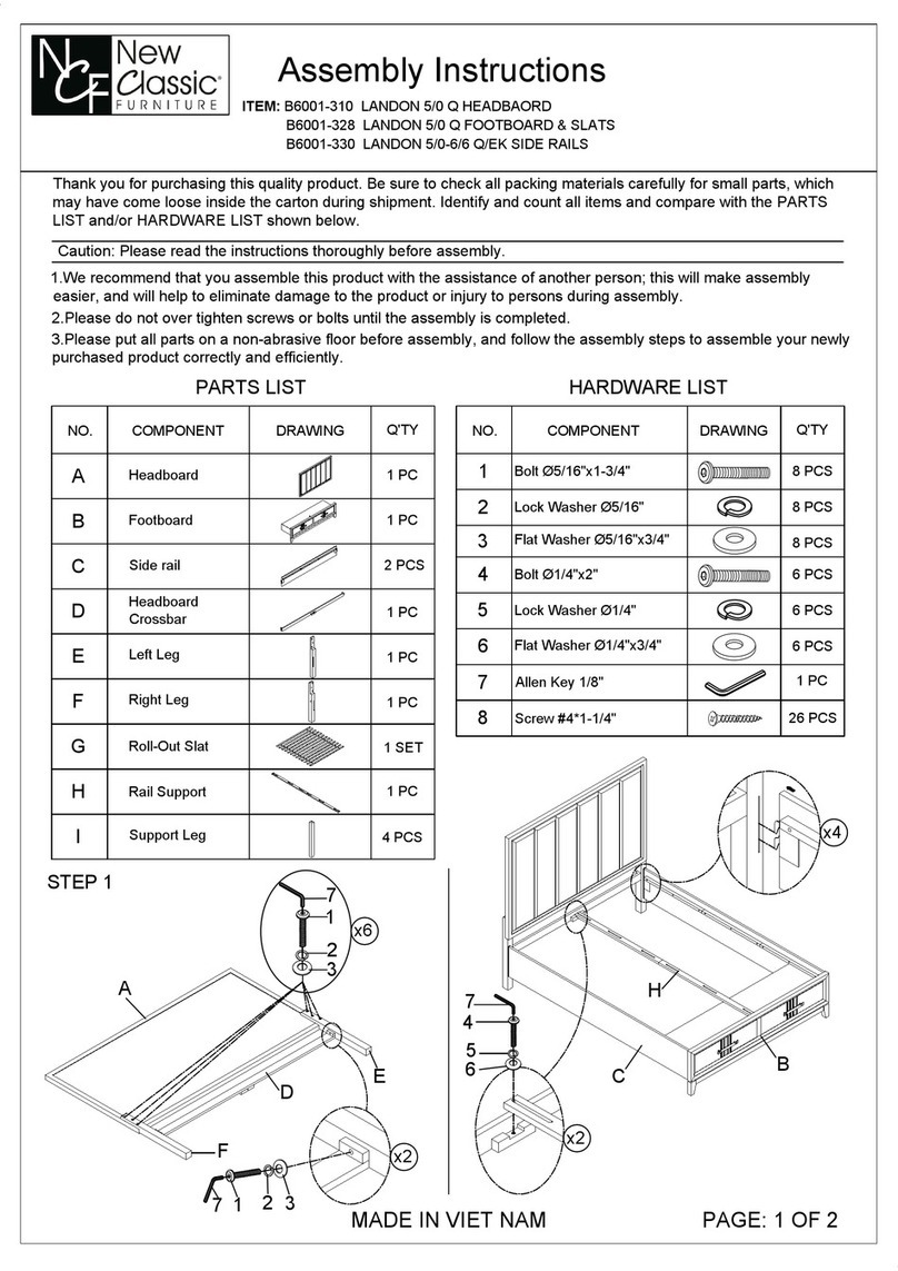 New Classic Furniture B6001-310 Assembly instructions New Classic Furniture B6001-310 Assembly instructions