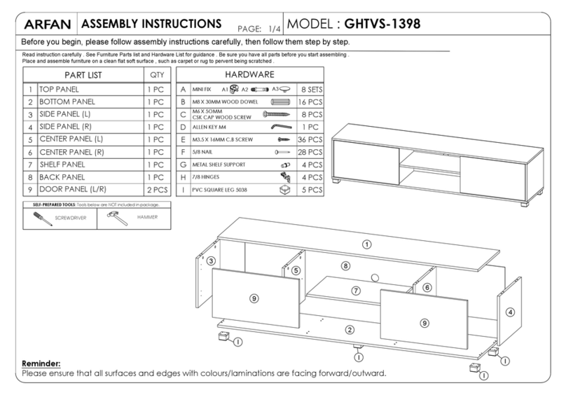 ARFAN GHTVS-1398 Assembly instructions