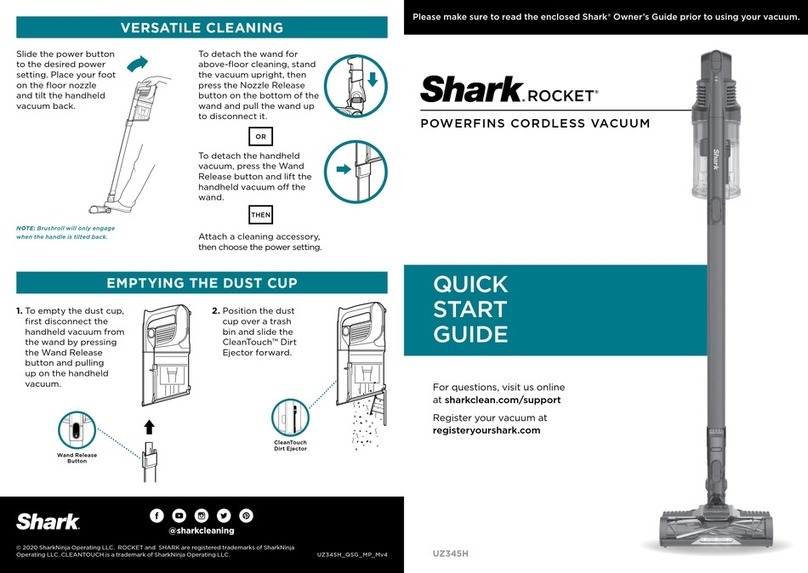 Shark ROCKET UZ345H quick start guide