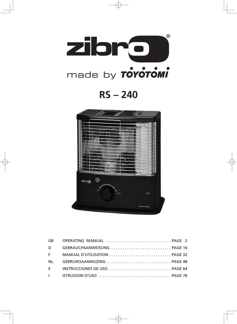 Toyotomi Zibro RS-240 operating manual