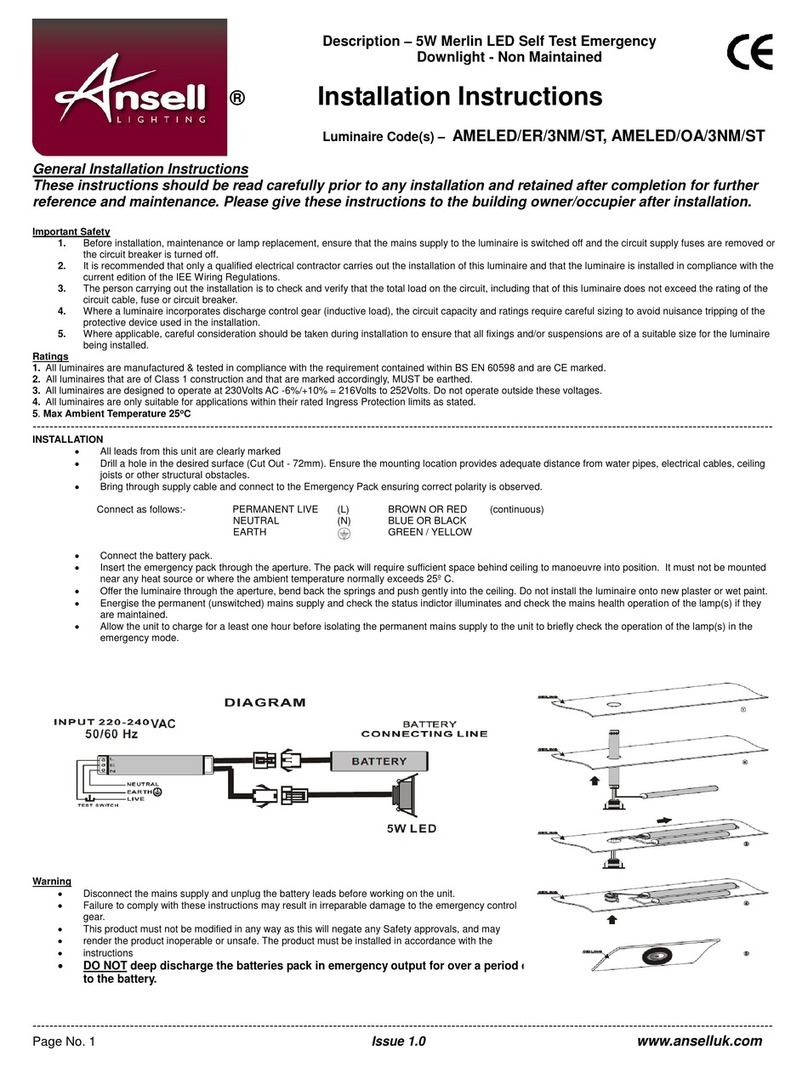Ansell Merlin AMELED/ER/3NM/ST installation instructions