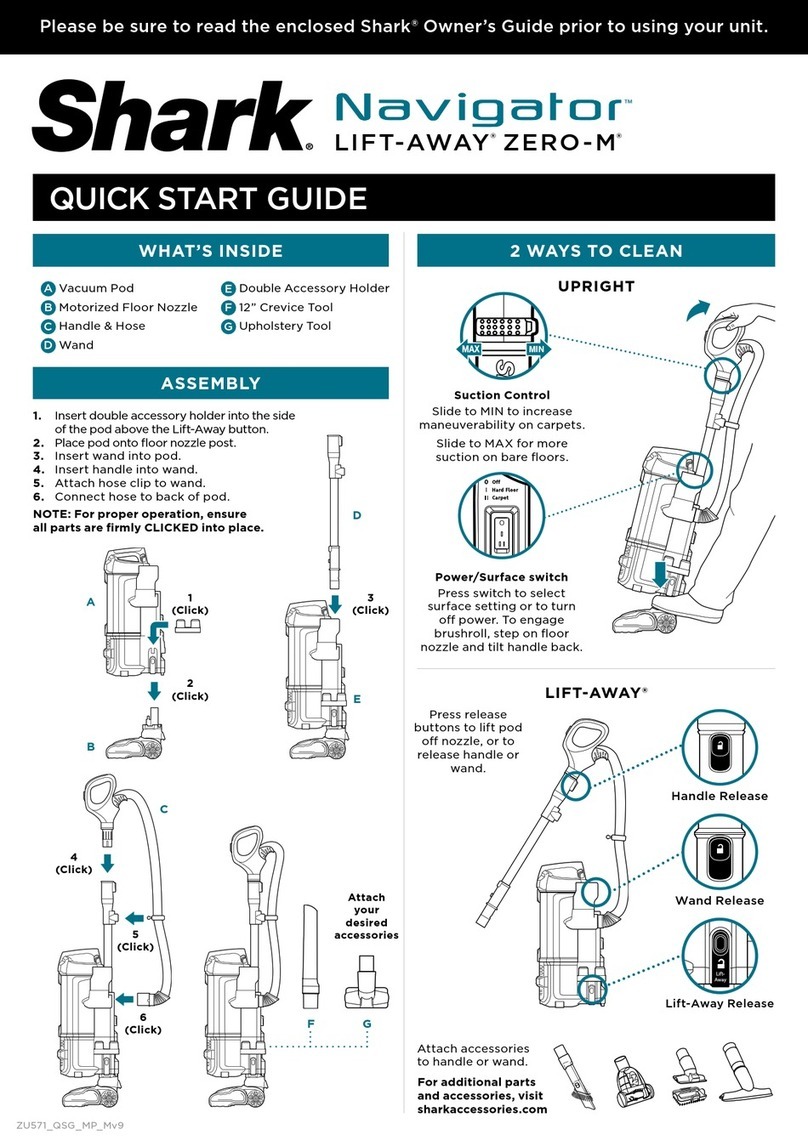 Shark Navigator LIFT-AWAY ZERO-M ZU571 Series User manual