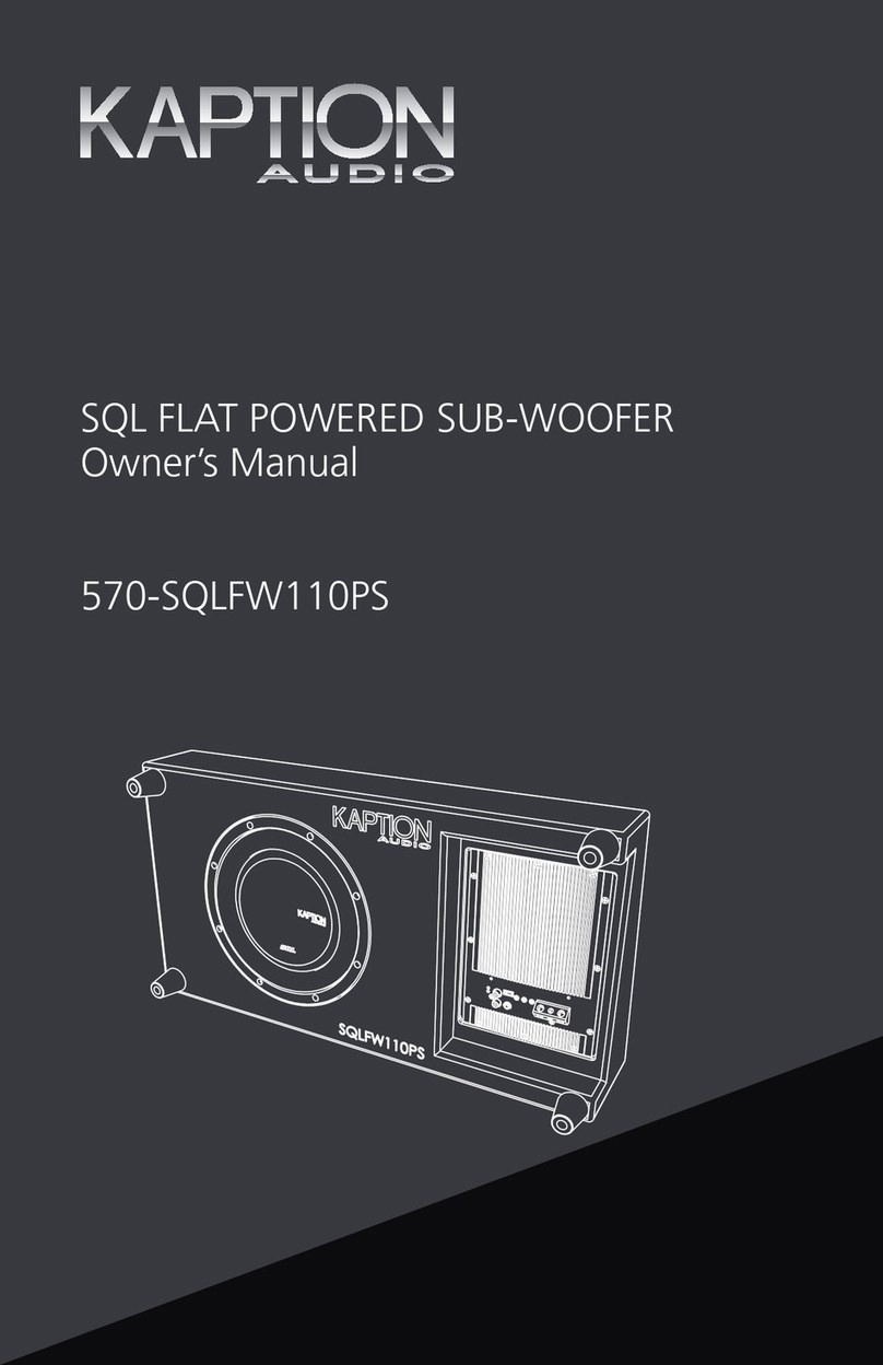 Kaption Audio 570-SQLFW110PS owner's manual