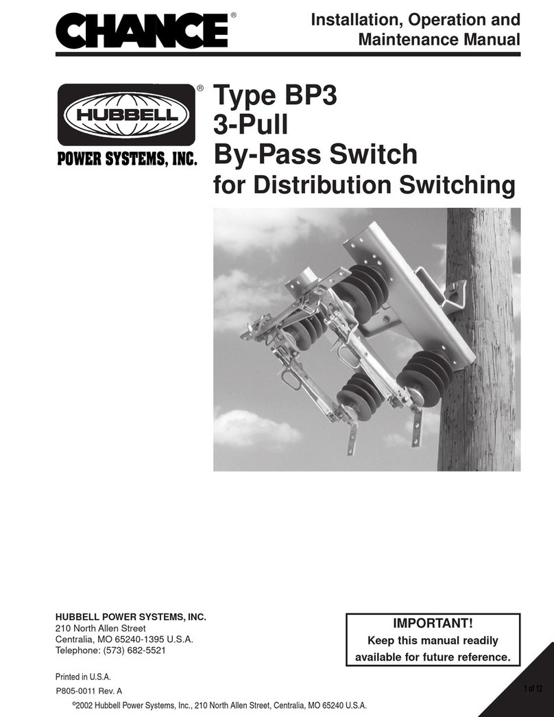 Hubbel Chance BP3 Installation, operation and maintenance manual