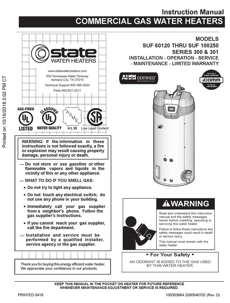 State Water Heaters 301 Series instruction manual State Water Heaters 301 Series instruction manual