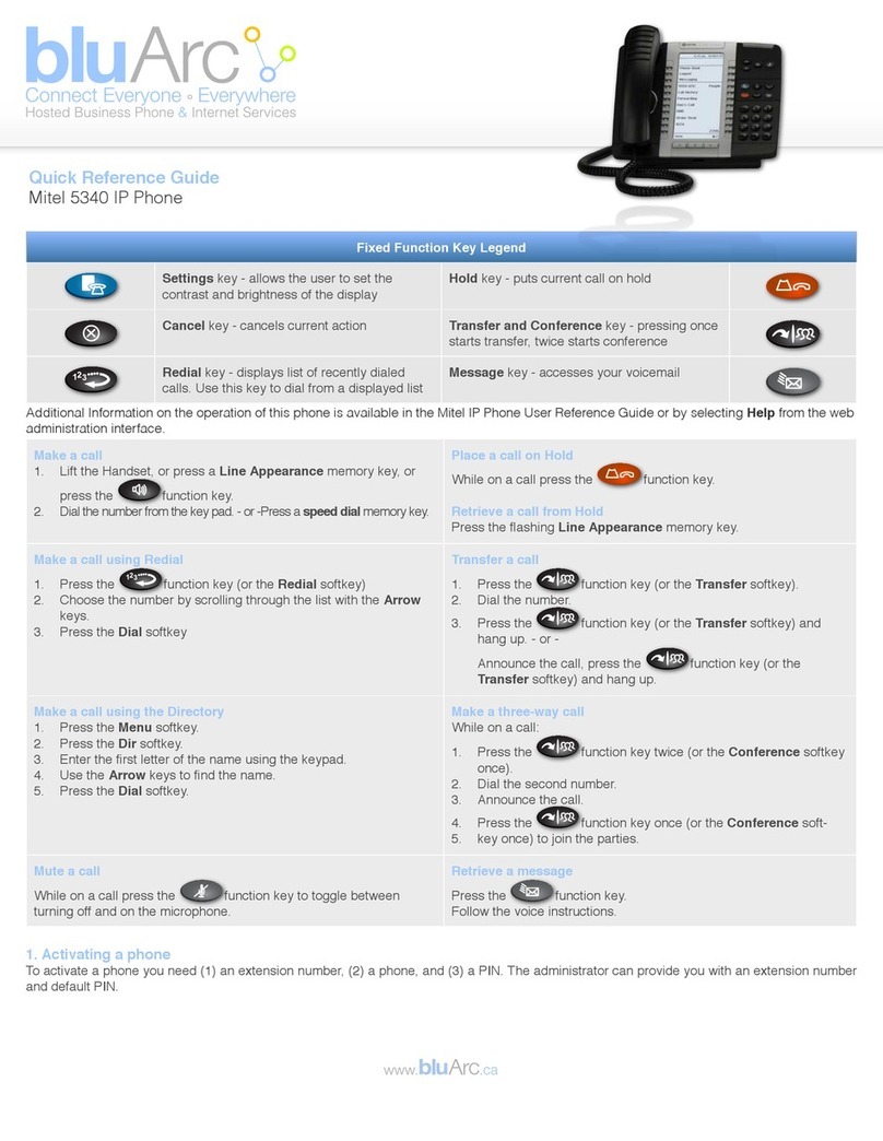 Mitel OfficeConnect 5340 Quick reference guide Mitel OfficeConnect 5340 Quick reference guide